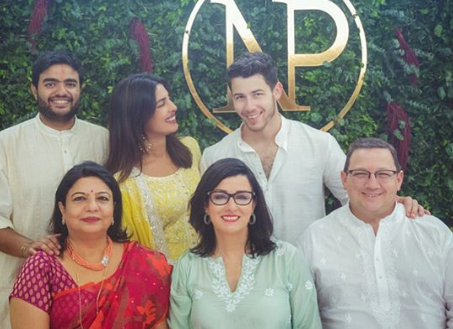 Priyanka Chopra and Nick Jonas with Family