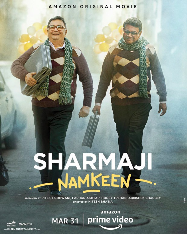 Sharmaji Namkeen is the first Hindi movie where two actors – Rishi Kapoor and Paresh Rawal - have come together to play one character. A relatable and heartwarming story of self-realization and discovery, Sharmaji Namkeen dwells on the life of a recently retired man who discovers his passion for cooking after joining a riotous women’s kitty circle. The movie will premiere on Prime Video on March 31.